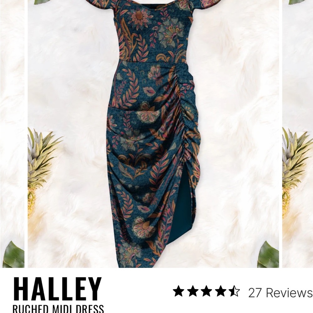 NWT Averie Ruched Draped Dress
